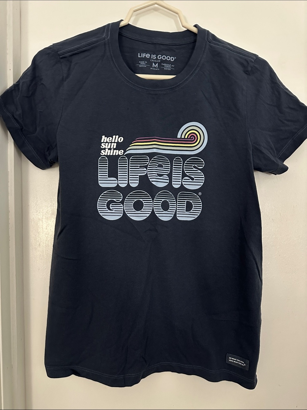 Life Is Good Adult Dark Blue Graphic Tee Sz m